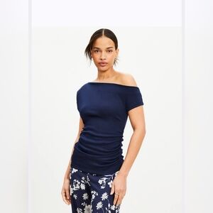 Loft Ruched Off The Shoulder Top Xl